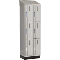 Concorde Heavy-Duty Lockers, 3 -tier, Bank of 2, 24" x 18" x 82", Steel, Grey, Welded (Assembled) Dufferin Supply