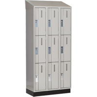 Concorde Heavy-Duty Lockers, 3 -tier, Bank of 3, 36" x 18" x 82", Steel, Grey, Welded (Assembled) Dufferin Supply