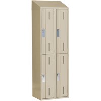 Casiers robustes Concorde, 2 niveaux, Bloc de 2, 24" x 18" x 78", Acier, Beige, Soud&eacute; (assembl&eacute;) Dufferin Supply