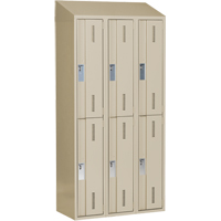 Concorde Heavy-Duty Lockers, 2 -tier, Bank of 3, 36" x 18" x 78", Steel, Beige, Welded (Assembled) Dufferin Supply