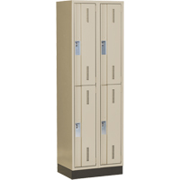Concorde Heavy-Duty Lockers, 2 -tier, Bank of 2, 24" x 18" x 76", Steel, Beige, Welded (Assembled) Dufferin Supply