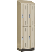 Concorde Heavy-Duty Lockers, 2 -tier, Bank of 2, 24" x 18" x 82", Steel, Beige, Welded (Assembled) Dufferin Supply