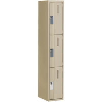 Concorde Heavy-Duty Lockers, 3 -tier, 12" x 18" x 72", Steel, Beige, Welded (Assembled) Dufferin Supply