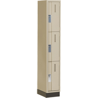 Concorde Heavy-Duty Lockers, 3 -tier, 12" x 18" x 76", Steel, Beige, Welded (Assembled) Dufferin Supply