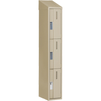 Concorde Heavy-Duty Lockers, 3 -tier, 12" x 18" x 78", Steel, Beige, Welded (Assembled) Dufferin Supply