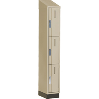 Concorde Heavy-Duty Lockers, 3 -tier, 12" x 18" x 82", Steel, Beige, Welded (Assembled) Dufferin Supply