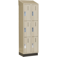 Concorde Heavy-Duty Lockers, 3 -tier, Bank of 2, 24" x 18" x 82", Steel, Beige, Welded (Assembled) Dufferin Supply
