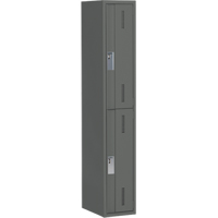 Concorde Heavy-Duty Lockers, 2 -tier, 12" x 18" x 72", Steel, Charcoal, Welded (Assembled) Dufferin Supply