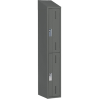 Concorde Heavy-Duty Lockers, 2 -tier, 12" x 18" x 78", Steel, Charcoal, Welded (Assembled) Dufferin Supply