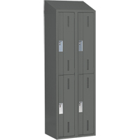 Concorde Heavy-Duty Lockers, 2 -tier, Bank of 2, 24" x 18" x 78", Steel, Charcoal, Welded (Assembled) Dufferin Supply
