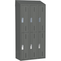 Concorde Heavy-Duty Lockers, 2 -tier, Bank of 3, 36" x 18" x 78", Steel, Charcoal, Welded (Assembled) Dufferin Supply
