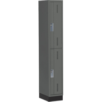 Concorde Heavy-Duty Lockers, 2 -tier, 12" x 18" x 76", Steel, Charcoal, Welded (Assembled) Dufferin Supply