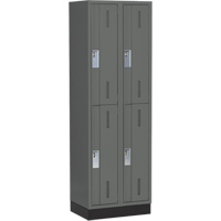 Concorde Heavy-Duty Lockers, 2 -tier, Bank of 2, 24" x 18" x 76", Steel, Charcoal, Welded (Assembled) Dufferin Supply