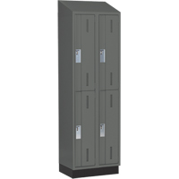 Concorde Heavy-Duty Lockers, 2 -tier, Bank of 2, 24" x 18" x 82", Steel, Charcoal, Welded (Assembled) Dufferin Supply