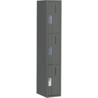 Concorde Heavy-Duty Lockers, 3 -tier, 12" x 18" x 72", Steel, Charcoal, Welded (Assembled) Dufferin Supply