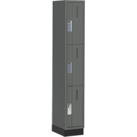 Concorde Heavy-Duty Lockers, 3 -tier, 12" x 18" x 76", Steel, Charcoal, Welded (Assembled) Dufferin Supply