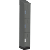 Concorde Heavy-Duty Lockers, 3 -tier, 12" x 18" x 82", Steel, Charcoal, Welded (Assembled) Dufferin Supply