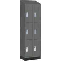 Concorde Heavy-Duty Lockers, 3 -tier, Bank of 2, 24" x 18" x 82", Steel, Charcoal, Welded (Assembled) Dufferin Supply