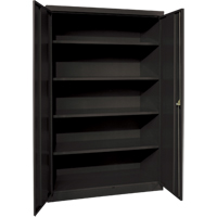 Deep Hi-Boy Storage Cabinet, Steel, 4 Shelves, 72" H x 36" W x 24" D, Black Dufferin Supply