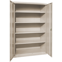 Deep Hi-Boy Storage Cabinet, Steel, 4 Shelves, 72" H x 36" W x 24" D, Beige Dufferin Supply