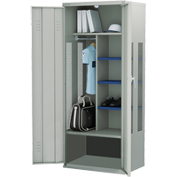 Gear Locker, Steel, 36" W x 24" D x 72" H, Grey Dufferin Supply