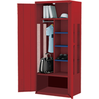 Deluxe Gear Locker, Steel, 36" W x 24" D x 72" H, Red Dufferin Supply