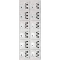 Clean Line Lockerettes, 6 -tier, Bank of 2, 18" x 72" x 12", Steel Dufferin Supply
