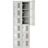 Clean Line Lockerettes, 6 -tier, Bank of 2, 18" x 72" x 12", Steel Dufferin Supply