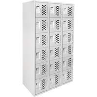 Clean Line Lockerettes, 6 -tier, Bank of 3, 18" x 72" x 12", Steel Dufferin Supply