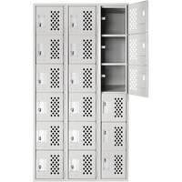 Clean Line Lockerettes, 6 -tier, Bank of 3, 18" x 72" x 12", Steel Dufferin Supply