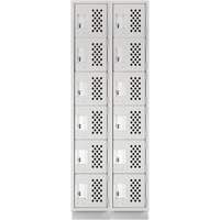 Clean-Line Perforated Lockerette, 6 -tier, Bank of 2, 15" x 72" x 12", Steel Dufferin Supply