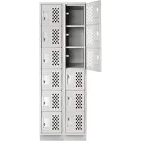 Clean-Line Perforated Lockerette, 6 -tier, Bank of 2, 15" x 72" x 12", Steel Dufferin Supply