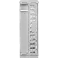 Clean Line Lockers, Bank of 2, 24" x 18" x 82", Steel, Grey, Rivet (Assembled), Perforated Dufferin Supply