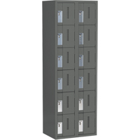 Concorde Heavy-Duty Lockers, 6 -tier, Bank of 2, 24" x 18" x 72", Steel, Charcoal, Welded (Assembled) Dufferin Supply