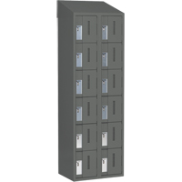 Concorde Heavy-Duty Lockers, 6 -tier, Bank of 2, 24" x 18" x 78", Steel, Charcoal, Welded (Assembled) Dufferin Supply