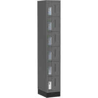 Concorde Heavy-Duty Lockers, 6 -tier, 12" x 18" x 76", Steel, Charcoal, Welded (Assembled) Dufferin Supply