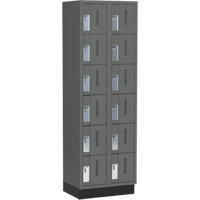 Concorde Heavy-Duty Lockers, 6 -tier, Bank of 2, 24" x 18" x 76", Steel, Charcoal, Welded (Assembled) Dufferin Supply