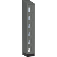 Concorde Heavy-Duty Lockers, 6 -tier, 12" x 18" x 82", Steel, Charcoal, Welded (Assembled) Dufferin Supply
