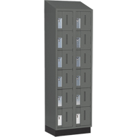 Concorde Heavy-Duty Lockers, 6 -tier, Bank of 2, 24" x 18" x 82", Steel, Charcoal, Welded (Assembled) Dufferin Supply