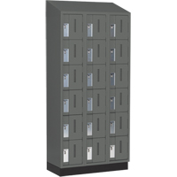 Concorde Heavy-Duty Lockers, 6 -tier, Bank of 3, 36" x 18" x 82", Steel, Charcoal, Welded (Assembled) Dufferin Supply