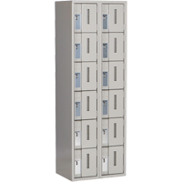 Concorde Heavy-Duty Lockers, 6 -tier, Bank of 2, 24" x 18" x 72", Steel, Grey, Welded (Assembled) Dufferin Supply