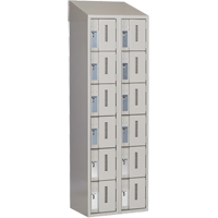 Concorde Heavy-Duty Lockers, 6 -tier, Bank of 2, 24" x 18" x 78", Steel, Grey, Welded (Assembled) Dufferin Supply