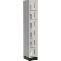 Concorde Heavy-Duty Lockers, 6 -tier, 12" x 18" x 76", Steel, Grey, Welded (Assembled) Dufferin Supply