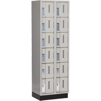 Concorde Heavy-Duty Lockers, 6 -tier, Bank of 2, 24" x 18" x 76", Steel, Grey, Welded (Assembled) Dufferin Supply