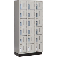 Concorde Heavy-Duty Lockers, 6 -tier, Bank of 3, 36" x 18" x 76", Steel, Grey, Welded (Assembled) Dufferin Supply