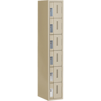Concorde Heavy-Duty Lockers, 6 -tier, 12" x 18" x 72", Steel, Beige, Welded (Assembled) Dufferin Supply