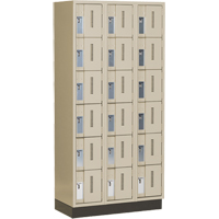 Concorde Heavy-Duty Lockers, 6 -tier, Bank of 3, 36" x 18" x 76", Steel, Beige, Welded (Assembled) Dufferin Supply