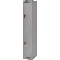 Lockers, 2 -tier, 12" x 18" x 72", Steel, Grey, Knocked Down Dufferin Supply