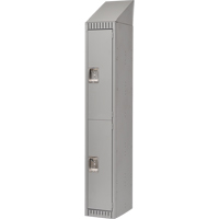 Lockers, 2 -tier, 12" x 18" x 82", Steel, Grey, Knocked Down Dufferin Supply
