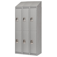 Lockers, 2 -tier, Bank of 3, 36" x 18" x 82", Steel, Grey, Knocked Down Dufferin Supply
